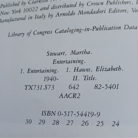 Vintage 80's Entertaining by MARTHA STEWART First Edition 24-30 RED Hardcover - Picture 5 of 12